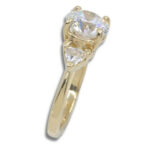 Round Trillion Three Stone Pre-notched Ring Mounting - 2CT Lab Diamond
