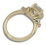 Round Trillion Three Stone Pre-notched Ring Mounting - 2CT Lab Diamond