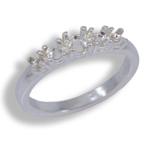 Graduated Five Stone Round Pre-notched Ring Mounting