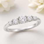 Graduated Five Stone Round Pre-notched Ring Mounting
