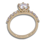 Lab Created Diamond Round Tulip Accented Ring