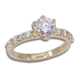 Lab Created Diamond Round Tulip Accented Ring