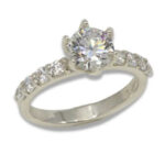 Round Tulip Accented Pre-notched Ring Mounting - Lab Diamond