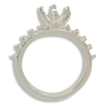 Round Tulip Accented Pre-notched Ring Mounting - Yellow Gold