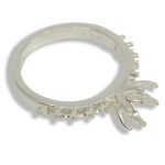 Round Tulip Accented Pre-notched Ring Mounting - Yellow Gold