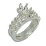 Lab Created Diamond Round Tulip Accented Ring - Set
