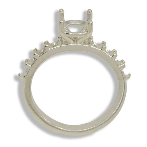 Round Basket Head Accented Pre-notched Ring Mounting