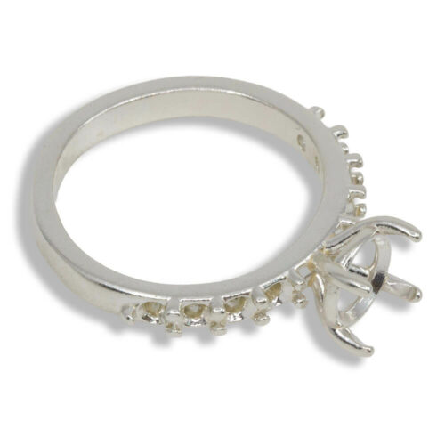 Round Basket Head Accented Pre-notched Ring Mounting