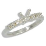 Round Vee Head Accented Pre-notched Ring Mounting