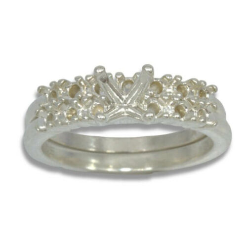 Round Vee Head Accented Pre-notched Ring Mounting