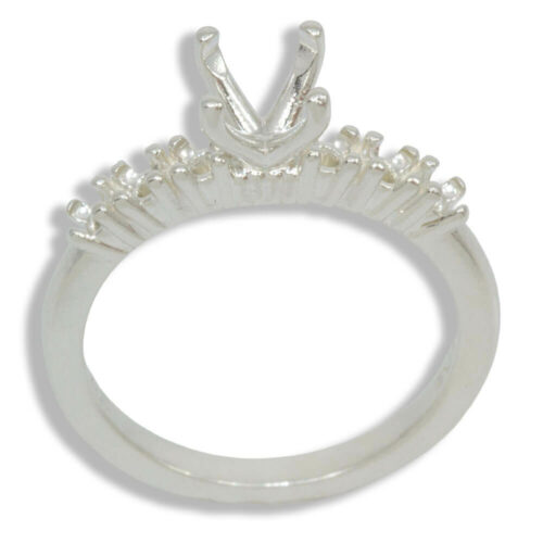 Round Vee Head Accented Pre-notched Ring Mounting