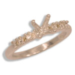 Round Vee Head Accented Pre-notched Ring Mounting