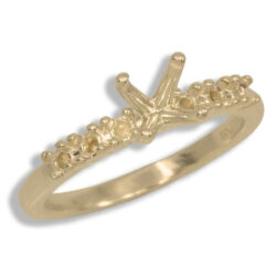 Round Vee Head Accented Pre-notched Ring Mounting