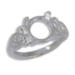 Oval Cabochon Scroll Ring Mounting