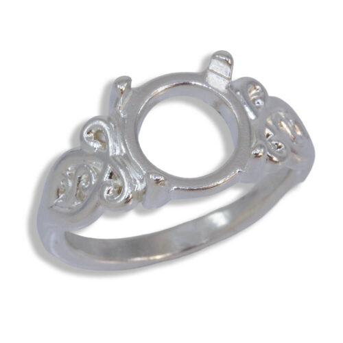 Oval Cabochon Scroll Ring Mounting
