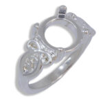 Oval Cabochon Scroll Ring Mounting