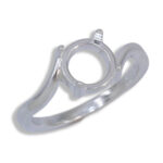 Aria Ring - Round Cabochon Solitaire Bypass Ring Mounting