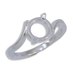 Aria Ring - Round Cabochon Solitaire Bypass Ring Mounting