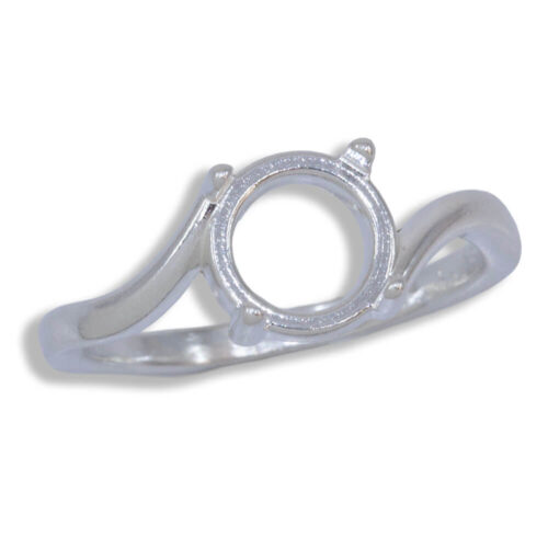 Aria Ring - Round Cabochon Solitaire Bypass Ring Mounting