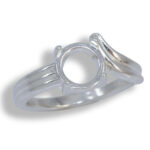 Round Cabochon Sculpted ByPass Ring Mounting
