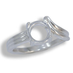 Round Cabochon Sculpted ByPass Ring Mounting