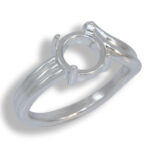 Round Cabochon Sculpted ByPass Ring Mounting