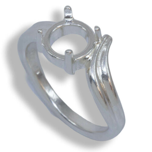 Round Cabochon Sculpted ByPass Ring Mounting