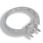 Round Cabochon Sculpted ByPass Ring Mounting