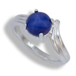 Round Cabochon Sculpted ByPass Ring Mounting - Lab Star Sapphire