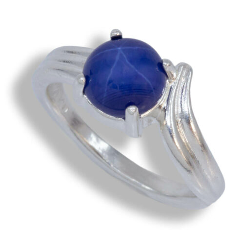 Round Cabochon Sculpted ByPass Ring Mounting - Lab Star Sapphire