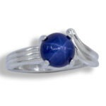 Round Cabochon Sculpted ByPass Ring Mounting - Lab Star Sapphire