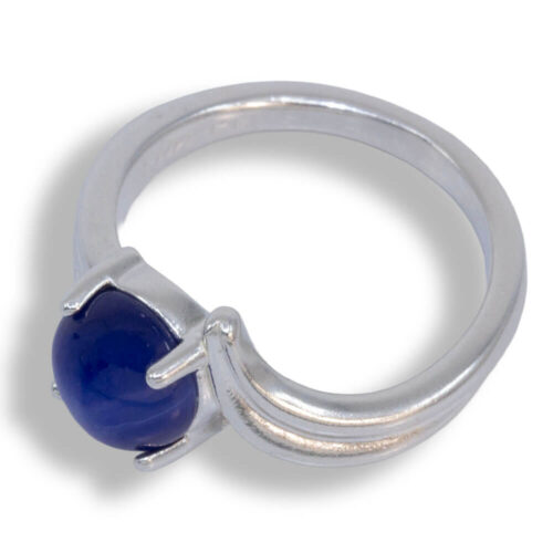 Lab Created Star Sapphire 8mm Round Cabochon Sculpted ByPass Ring