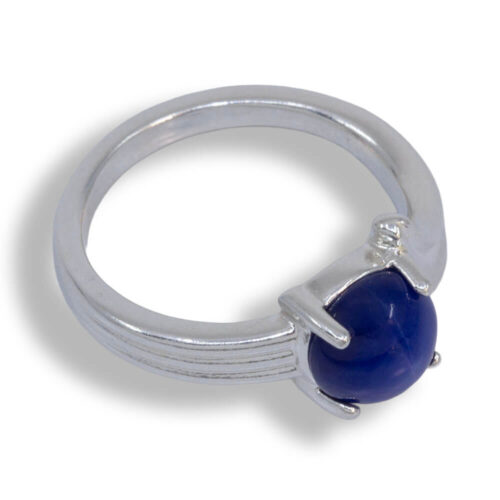Lab Created Star Sapphire 8mm Round Cabochon Sculpted ByPass Ring