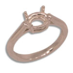 Oval Horizontal Pre-notched Ring Mounting - Rose Gold