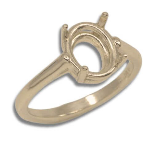 Oval Single Cathedral Pre-notched Ring Mounting