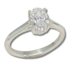 Lab Created Diamond 1.34ct Oval Solitaire Gold Ring