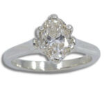 Lab Created Diamond 1.34ct Oval Cathedral Tulip Solitaire Ring