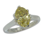 Lab Created Diamond Fancy Intense Yellow 2.02ct VS2 Oval Tulip Solitaire Ring