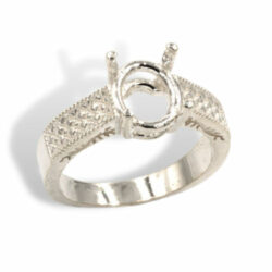 Oval Engraved Design Pre-notched Ring Mounting
