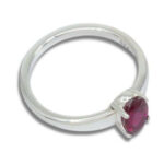 Rubellite Tourmaline 7x5mm Oval 0.76ct Solitaire Ring
