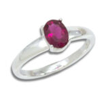 Rubellite Tourmaline 7x5mm Oval 0.76ct Solitaire Ring