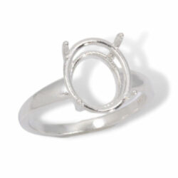 Oval Wire Mount Solitaire Pre-notched Ring Mounting