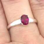 Rubellite Tourmaline 7x5mm Oval 0.76ct Solitaire Ring