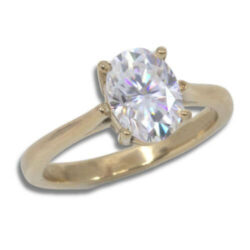 Lab Moissanite 8x6mm Oval Solitaire Ring
