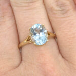 Aquamarine Solitaire 10x8mm Oval Ring