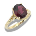 Natural Mozambique Garnet Solitaire 10x8mm Oval Ring