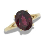 Natural Mozambique Garnet Solitaire 10x8mm Oval Ring