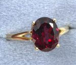 Natural Mozambique Garnet Solitaire 10x8mm Oval Ring