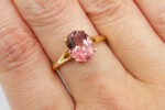 Rose Pink Tourmaline Solitaire 2.54ct Oval Gold Ring