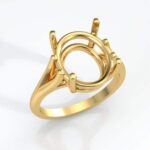 Oval Cathedral Wire Mount Pre-notched Ring Mounting